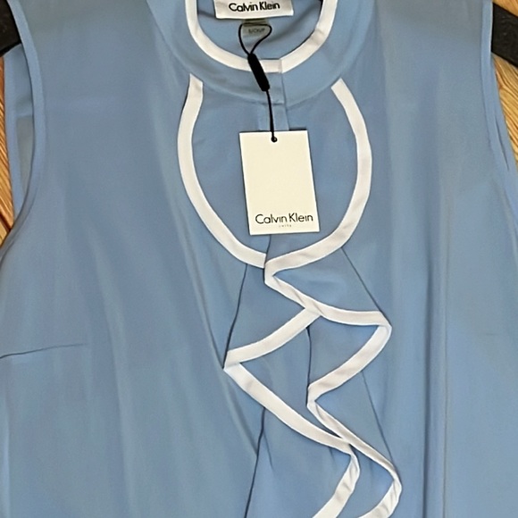 Calvin Klein Blue Short Sleeve Blouse Size Small New - Picture 5 of 5